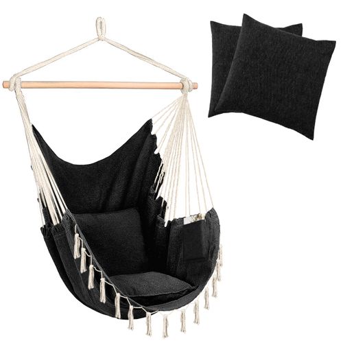 Hammock chair 203014 with pillows black